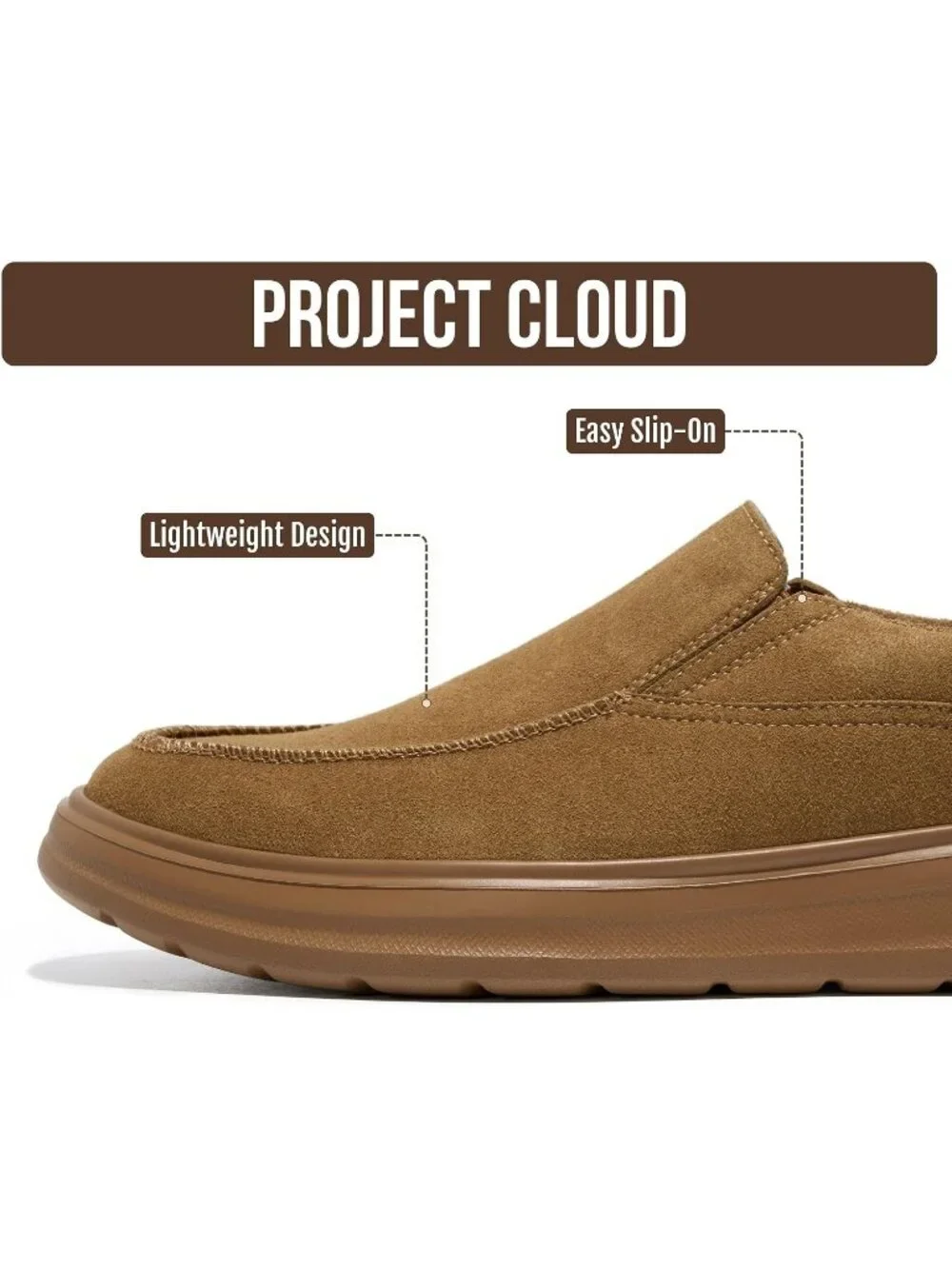 🆕Men's Brown Suede Venetian Slip On Loafers Smart Foam Cushioned Shoes